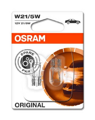 купить Лампа накаливания ORIGINAL LINE W21/5W 12V 21/5W W3x16g OSRAM 7515 (габарит/ДХО, 2 шт.) на Рено (Renault) Дачия (Dacia) Логан, МСВ, Дастер, Лоджи.