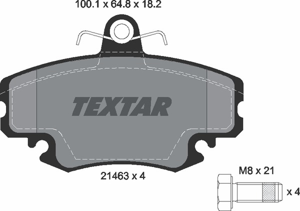 купить Тормозные колодки дисковые передние TEXTAR 2146306, комплект на Рено (Renault) Дачия (Dacia) Логан, МСВ, Дастер, Лоджи.