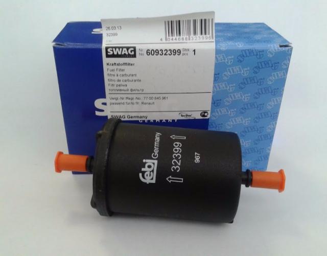 купить Топливный фильтр SWAG 60932399 на Рено (Renault) Дачия (Dacia) Логан, МСВ, Дастер, Лоджи.