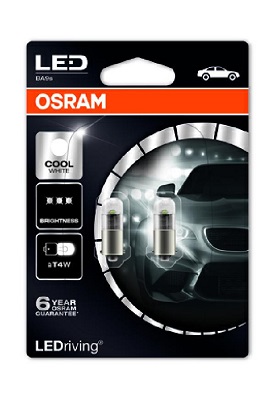 купить Лампа светодиодная LED PREMIUM T4W 12V 1W BA9S 6000K OSRAM 3850CW-02B (упаковка 2 шт.) на Рено (Renault) Дачия (Dacia) Логан, МСВ, Дастер, Лоджи.